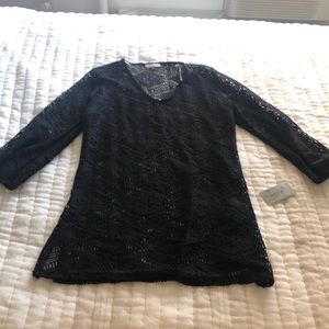 Black swimsuit beach coverup